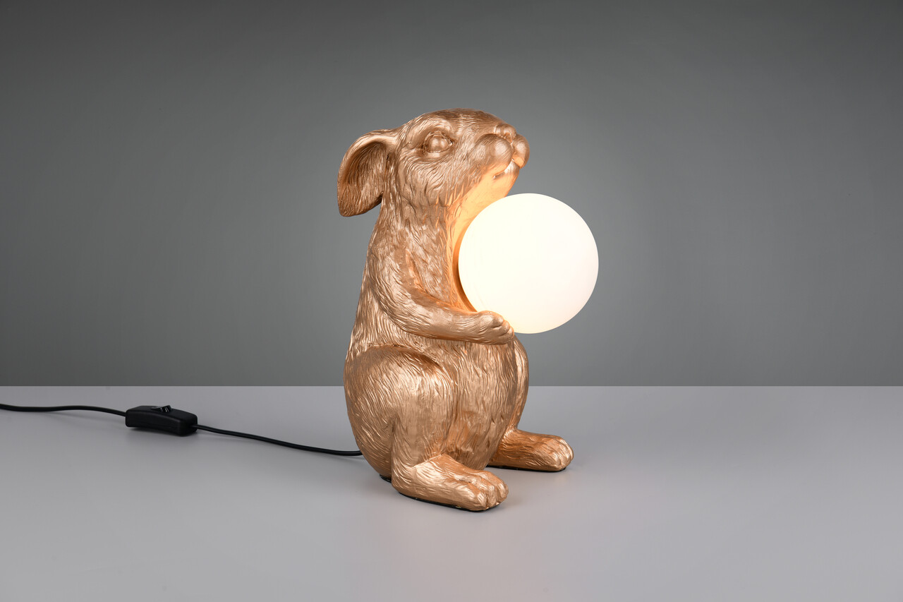 Lampa de masa Rabbit, RL, 21x16x28 cm, 5W, 1x G9, polirasina, auriu - imagine 5